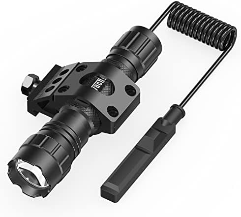 Feyachi FL11-MB Tactical Flashlight 1200 Lumen Matte Black LED Weapon Light with Picatinny Flashlight Mount and Pressure Switch Included