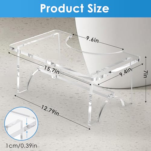 Acrylic Toilet Stool for Adult,7 Inches Squat Potty Stool Poop Stool for Bathroom Toilet Feet Step Foot Stool Portable for Men Women Clear Toilet Stools Squat Adult Acrylic Step Stool for Toilet - Thumbnail 2