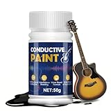 WEILAOK Leitlack, Leitfähiger Kleber, Leitsilber, Wasserbasierte Carbonbeschichtung Geeignet für Gitarrenabschirmungen, Reparaturen An Leiterplatten Und Fernbedienungen, Mattschwarz, 50 Ml