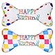 Partideal 2 Stück Hunde Geburtstag,Haustier Hund Geburtstag Knochen Spielzeug Plüsch Quietschend Hundespielzeug Geburtstags Knorpel Spielzeug für Kleine und Mittlere Hunde