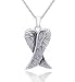 Sterling Silver Angel Wings Pendant Necklace with 18" Sterling Silver Italian Box Chain GIFT BOXED