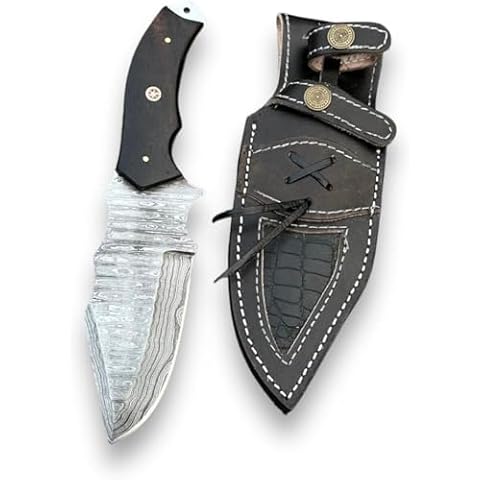 Handmade Damascus Steel Blade Hunting Skinning Knife with sheath10 inch Fixed Blade Knives For Men1220 Cover