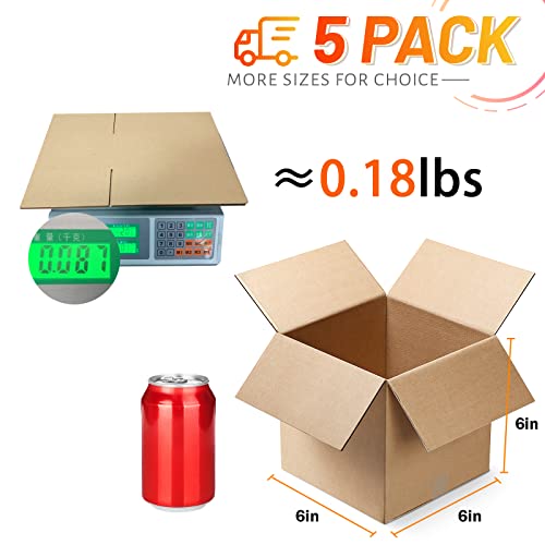 6×6×6 Inch Corrugated Shipping Box Set Of 5,Strong Cardboard Boxes For Packaging,Moving,Mailing Gift,Small Business #TOP1