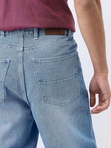 Image of Urbano Fashion Men's Loose Baggy Fit Washed Jeans Non-Stretchable