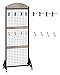 CHOEZON Grid Wall Panel 5.7’ x 2’ FT Grid Display Rack, Movable Gridwall Display Stand with Wheels, Floorstanding Wire Grid Rack with 4 S-Shaped Hooks and 4 Garment Hooks, Greige and Black TCJ17BG