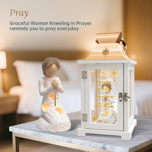 Christian Gifts for Women Faith, Inspirational Gift, Prayer of Peace Figurine Lantern, Religious Gifts for Female Men, Spiritual Gift by Wovla - Image 4