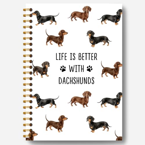 Dachshund notebook journal teckel et cahier de notes reliure spirale