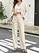 Casly Lamiit Womens Pant Suit 2 Piece Business Casual Sets Crew Neck Blazer Dressy Formal Outfits Trendy Office Work Interview Clothing Beige XL