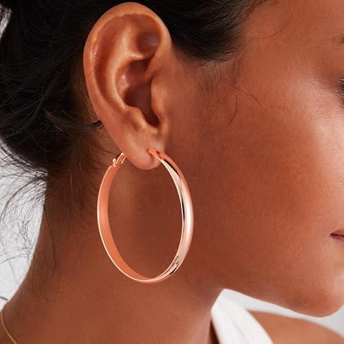 Image of Gacimy Gold Hoop Earrings for Women with 925 Sterling Silver Post | Hypoallergenic Lightweight Thick Hoops Earrings for Women Trendy Jewelry Gift