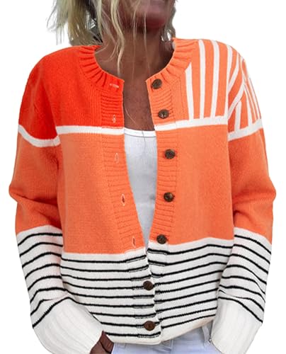 Image of Women's Funny Fall Winter Animal Floral Christmas Tree Long Sleeve Button Knit Cardigan Sweater