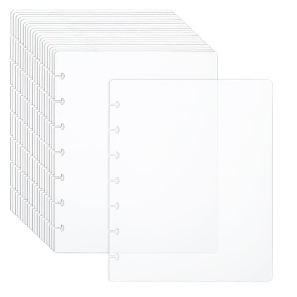 SUPERFINDINGS 20Pcs Sheet Protector 199x160x2mm Clear Plastic Page Sleeves 7-Ring Binder Dividers Plastic File Dividers Binder Separators for Office School Documents Certificate Recipe File