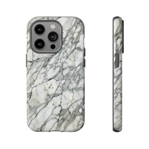 Coque brillante iPhone 14 Pro texture marbre blanc finition premium luxe