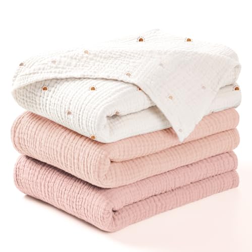 Image of lulumoon Muslin Swaddle Blankets for Baby: 100% Cotton Receiving Blankets