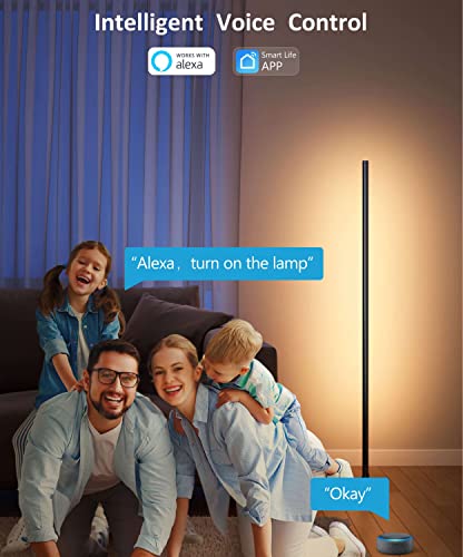 Gonhui Smart Rgb+Ic Corner Floor Lamp Compatible With Alexa, Color Changing Ambience Light With Music Sync, Modern Corner Lit Standing Led Lamp For Living Room Bedroom Gaming Room #TOP2