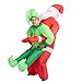 Produktbild THE TWIDDLERS Weihnachtsmann-Huckepack-Kostüm, Aufblasbarer Weihnachsmann trägt Elf, Lustige Weihnachtskleidung mit Ventilator für Erwachsene bis 2 Meter
