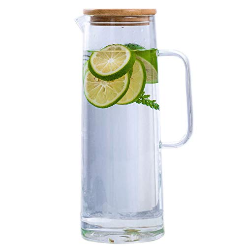 hjn Glass water Pitcher Glass Jug Water Teapot With Handle for family-1500ml