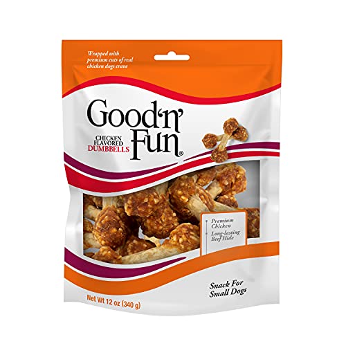 Delicious Chicken-Flavored Rawhide Dumbbells - Perfect Treats for Small Dogs