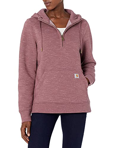 Buy Carhartt Women's Clarksburg Half-Zip Hooded Sweatshirt, Carbon Heather,  X-Large, Amethyst Smoke Space Dye, Medium at Amazon.in