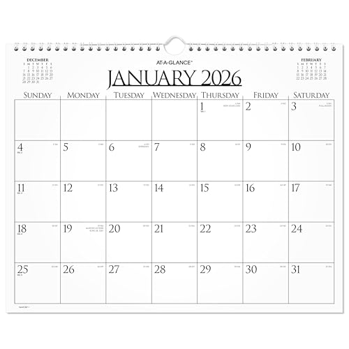 AT-A-GLANCE 2026 Wall Calendar, Monthly, 15