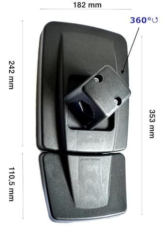 Rétroviseur extérieur 353x182 mm tracteur Lamborghini Hürlimann E20 - 2