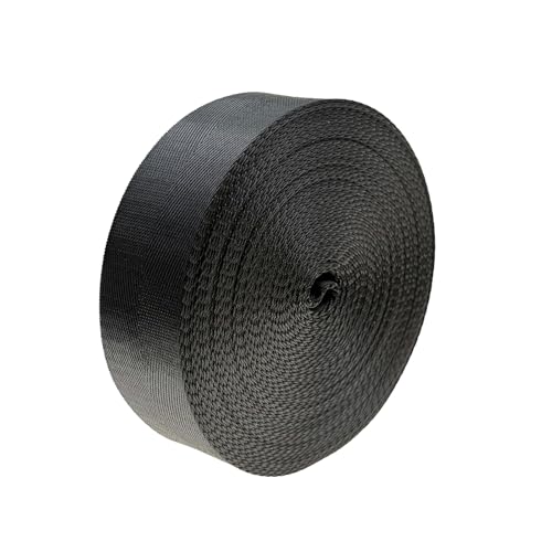 カバンテープ 16mm/19mm/25mm/32mm/38mm/50mm黒 厚さ1.2mm×長さ5.5m巻 ポリエステル 室内または屋外装備に適した耐久性カバンテープ、手作りDIY製作、修理 (幅25mm 黒)
