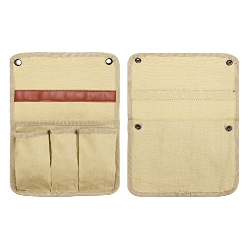 Patikil Chair Armrest Organizer, Outdoor Folding Chairs Arm Rest Side Magazines Snacks Bag Waterproof Storage Pouch For Camping, Beige #TOP7