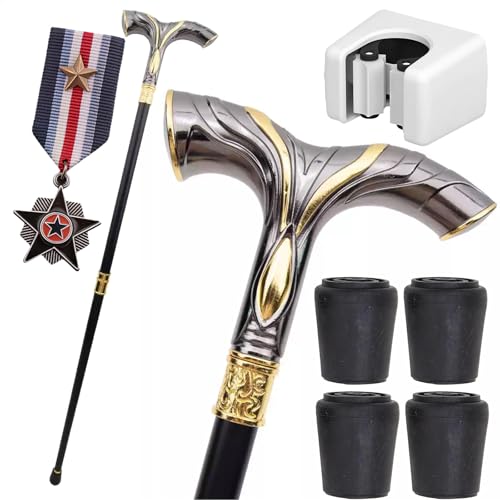 Canne pour homme de prestige aux finitions métalliques raffinées