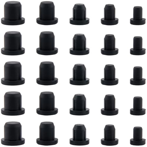Image of GORGECRAFT 50Pcs 5 Sizes Salt and Pepper Shakers Stopper 4mm /5.5mm /6.5mm /7.5mm /8.3mm Black Silicone Bottle Stopper Tube Seal Plug Replacement Insert Hole Plug End Covers for Bottles Pipes Flower Pots
