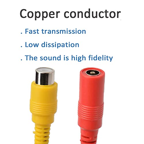 Rca+Av To M12 4 Pin Monitor Cable，4 Pin Male To Rca Female Adapter+Dc Male Connector Monitor/Camera Adapter， For Cord For Car Camera（2Psck） #TOP4