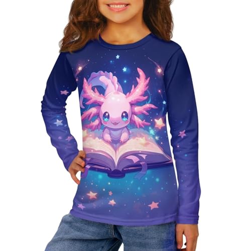 Image of Kids Long Sleeve Shirts for Girls 3-16 Year Old Cute Clothes for Teen Girls Casual Workout Tops