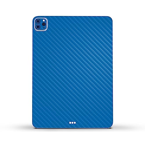 Image of MightySkins Carbon Fiber Skin Compatible with Apple iPad Pro 11 inch M2 4th Gen (2022) Full Wrap Kit - Solid Blue | Protective, Durable Textured Carbon Fiber Finish | Easy to Apply | Made in The USA