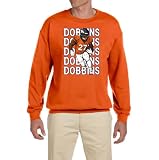 Tenacious Tops Orange Denver JK Dobbins Text Pic Crew Neck Sweatshirt ADULT Medium