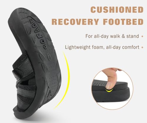 COFACE Mens Sport Recovery Sandals Plantar Fasciitis Soft Cushion Lightweight Orthotic Slides for Men AllBlack Size 10.5 by COFACE - Used condition - Image 5