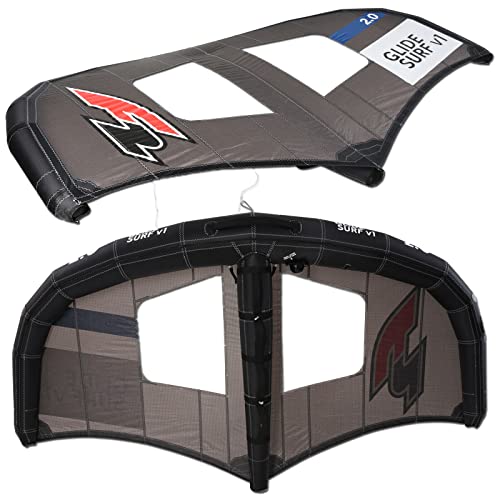 F2 Wing SAIL Glide SURF Grey | SURF FOIL Segel | WINGSEGEL SUP FLÜGEL | Verschiedene GRÖßEN (6,0 qm)