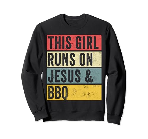 Lustiges BBQ T-Shirt Jesus Hunde und BBQ Grillen Barbecue Beaf Sweatshirt