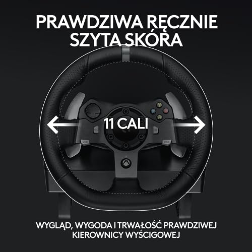 Logitech G G920 Driving Force Racing Wheel i pedały podłogowe, realne siłowe sprzężenie zwrotne, łopatki zmiany biegów ze stali nierdzewnej, Xbox Series X|S, Xbox One, PC, Mac – czarny