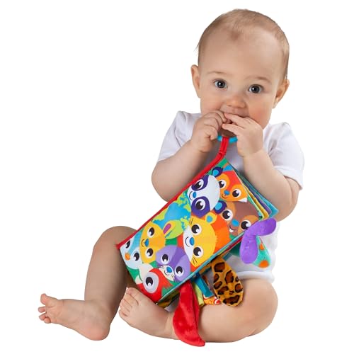 Image of Playgro Tails of The World Sensory Book - Interactive Soft Books for Babies - Explore 7 Unique Textured Animals, Crinkle Pages, and Attachable Teether Clip - Tailored for Development for 3+ Months