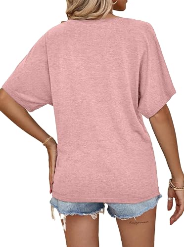 Image of Hilinker Womens Sexy Off The Shoulder Tops Short Batwing Sleeve T Shirt Oversized Casual Tee