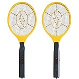 2 Pack Electric Fly Swatter, Handheld Bug Zapper Racket for Outdoor & Indoor, Mosquito Zapper Racket Battery Powered Tennis Mosquito Rackets for Insect