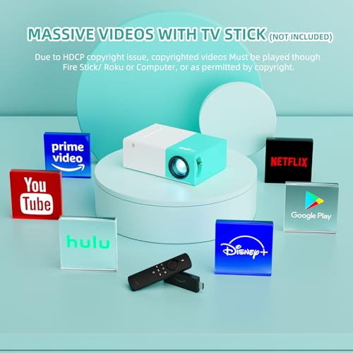 Proyector portátil Mini proyector de películas al Aire Libre, proyectors de LED para Cine en casa con interfaces USB HDMI y Control Remoto (YG300Plus) - imagen 3