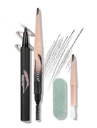 Anglicolor Microblading Wenkbrauwstiftset, vervangende kern voor wenkbrauwborstel, snelle vulling, combineer voor een natuurlijke finish (01 karamel blond)