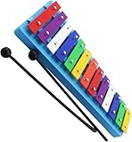 Glockenspiel,13 Tone Colored Aluminum Plate Xylophone With 2 Drumsticks For Percussion Instruments