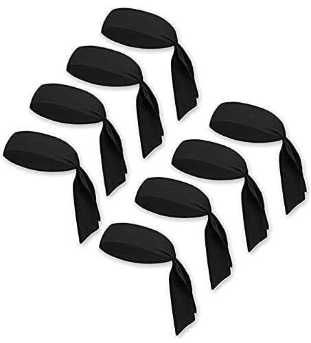 Tie Headband - Sports Head Ties for Men, Women, Kids - Ninja, Karate, Tennis, Pirate Head Band & Bandana - Athletic Sweatband/Hair Band for Basketball, Softball, Running, Workout - Sweat Wicking