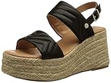 Suela antideslizante XTI 44313, Sandalias con cuña Mujer, Negro, 37 EU
