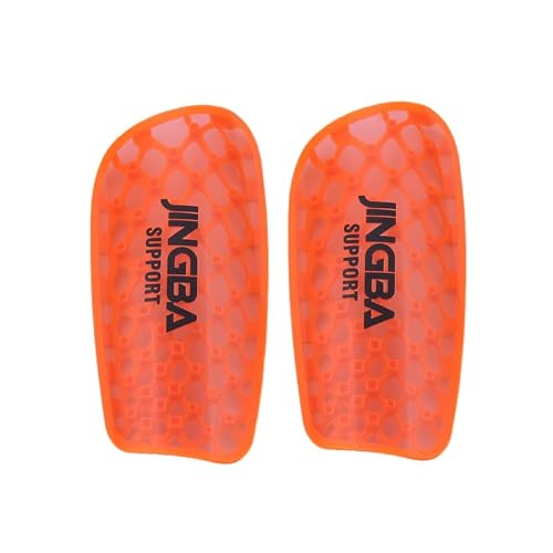 Soccer Shin Guards Soccer Shin Pads & Socks Lightweight & Breathable Protective Equipment forFootball Games Reduce Injuries & Shocks (Orange,S)