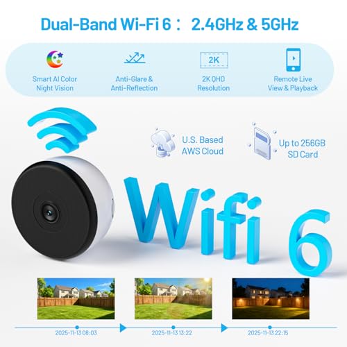 Image of Noonkey Window Camera for Home Security - 3MP Ultra HD, Smart AI Color Night Vision, Anti-Reflection Indoor Window Security Camera with Custom Zone Detection, Alexa & 10X Zoom