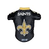 Littlearth Pets NFL New Orleans Sains Premium Pet Jersey - Sports Jersey Designed for Dogs and Cats, Team Color, Large