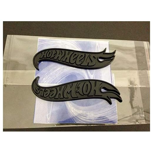 2pack Hot Wheels Emblems Badge Hotwheels Deck Lid 3D Raised Letters Emblem Fender ABS Badge Compatible with fits Strong Adhesive Hotwheels Genuine (Black)