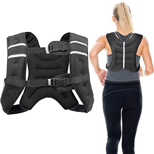 VIEFIN Weighted Vest for Men Workout?Weight Vest for Men and Women 12lbs/16lbs/20lbs/25lbs, Body Weight Vest for Training,Running - Black