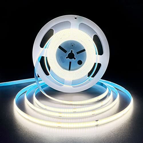 HAMRVL COB LED Strip Lights White 6000K,DC12V 16.4ft/5M 320leds/M CRI90 Flexible LED Tape Lights...